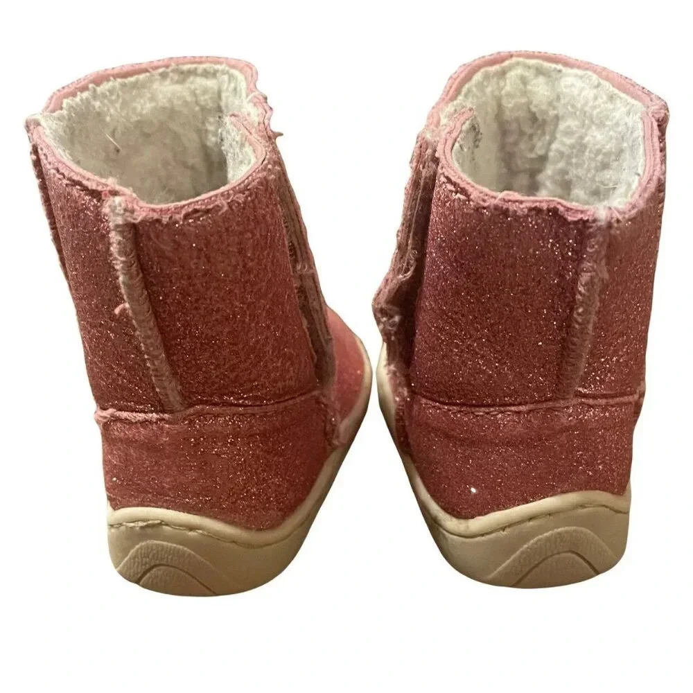 Wonder Nation Pink Glitter Fleece Lined Boots Size 3 Toddler Girl - Picture 5 of 5